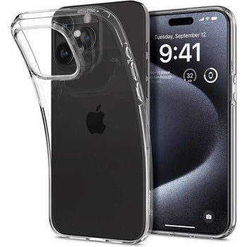 Spigen Противоударен Силиконов Калъф за iPhone 15 Pro Max, SPIGEN Liquid Crystal Case, Прозрачен (ACS06557)