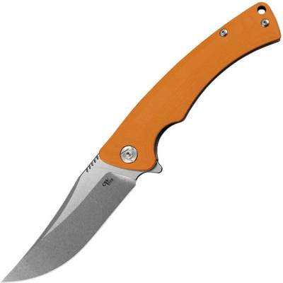 CH knives 3528-G10-OG - D2 Stonewashed with orange G10 handle