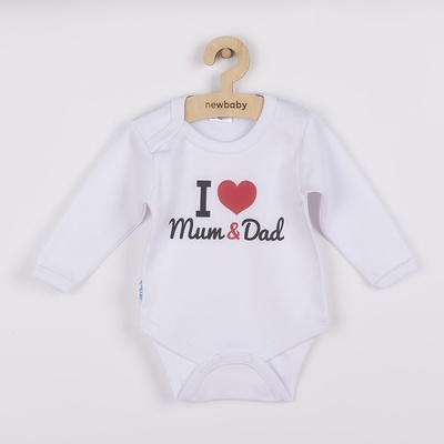 New Baby Body s potiskem Fandím s tátou červená