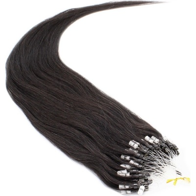 50cm vlasy evropského typu pro metodu Micro Ring Easy Loop 0,7g/pr. přírodní černá