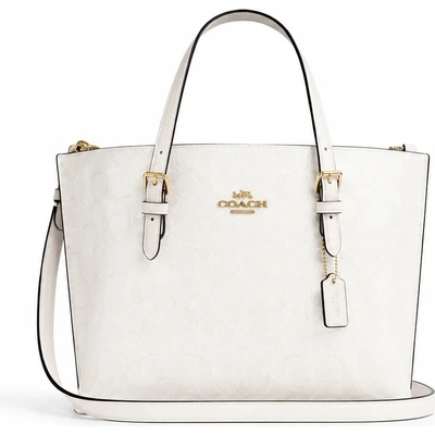 Coach Дамска чанта Coach Mollie Tote 25 In Signature Canvas, Бяла (CV965-WHITE)