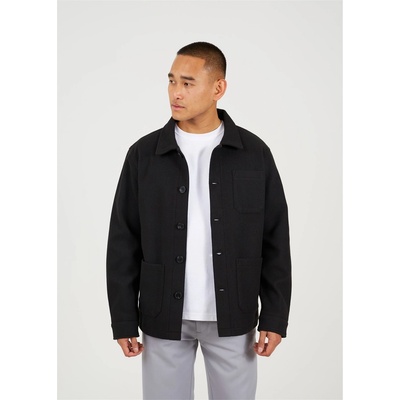 Brave Soul Риза с дълъг ръкав Brave Soul Men's 3 Pocket Long Sleeve Button Overshirt - Black