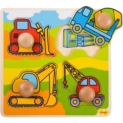 Bigjigs vkladacie puzzle stavebné stroje