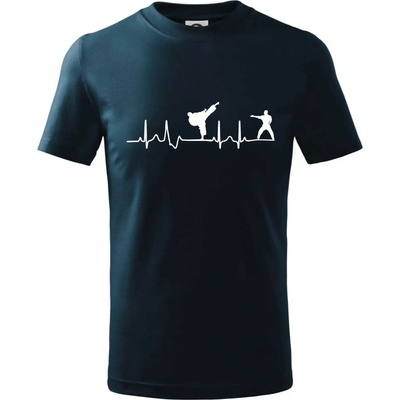 Karate EKG tričko detské tmavomodrá