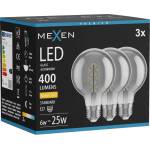 Mexen Vintis 3x LED спирална нажежаема жичка E27, G80, 6W, Топла - 2700K, 400 lm, опушен (L165-E27-0627-70x03)