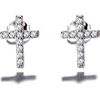 DELIS Сребърни обеци, jw690, кръстосана шарка, с родиево покритие (jw690)