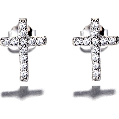 DELIS Сребърни обеци, jw690, кръстосана шарка, с родиево покритие (jw690)