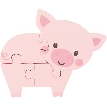 Image 1 of Orange Tree Toys Дървен пъзел Orange Tree Toys - Прасе, 4 части (OTT06740)