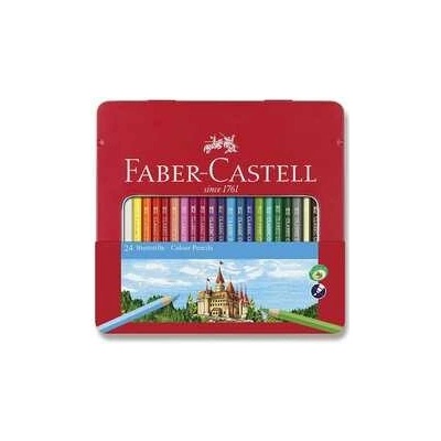 Faber Castell plechová krabička pastelky 24 farieb 115824