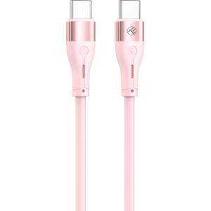 Tellur Силиконов кабел Tellur от USB-C към USB-C - Розов (TLL155511)