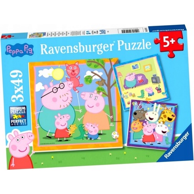 RAVENSBURGER Prasátko Peppa 3x49 dílků
