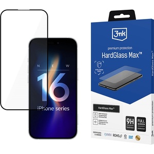 3mk Protection Протектор за iPhone 16 Pro - 3mk - HardGlass Max закален протектор за екран - Черен