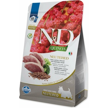 N&D Quinoa Grain Free Adult Medium & Maxi, Neutered Duck, Broccoli & Asparagus 2,5 kg
