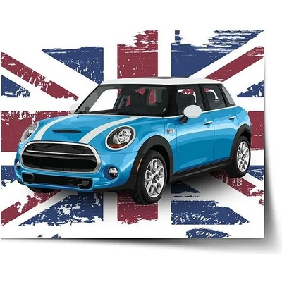 Sablio Plakát Mini sedan Britská vlajka - 60x40 cm
