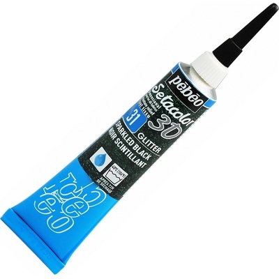 Setacolor 3D kontura s glitry 31 sparkling black 20 ml Pebeo