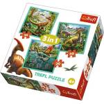 Trefl - Puzzle 3v1 Unusual world of dinosaurs - 1 - 39 piese