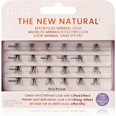 KISS The New Natural Effortless Minimal Look trsové nalepovacie mihalnice bez uzlíka Trio 01 24 ks