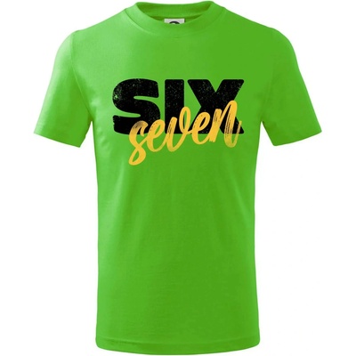 Six seven písmo tričko dětské bavlněné Apple Green