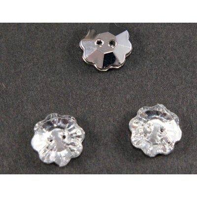 Luxusný kryštálový gombík - kvetinka - svetlý kryštál - priemer 1,2 cm