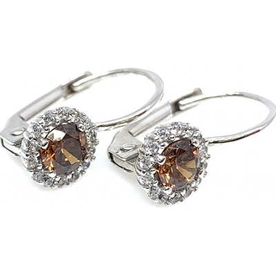 Jan Kos jewellery zlaté náušnice s hnědým kamenem 59632679