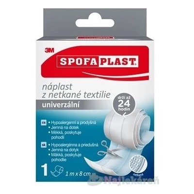 3M SPOFAPLAST č.864 Náplasť z netkanej textílie univerzálna, rýchloobväz, 1 m x 8 cm 1 ks