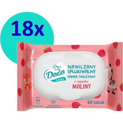 Dada vlhčený s vůní malin s víčkem 18 x 60 ks