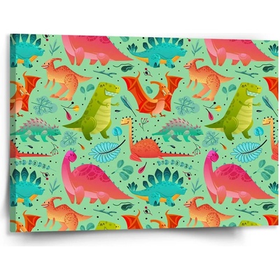 Sablio Obraz Dinosaury v tráve - 90x60 cm