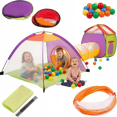 Selonis stan na hraní 105X90cm/300 míčků Hradní domeček Pop Up Ballpit Šedá:Bílá/Šedá/Mátový