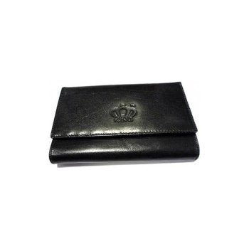 King 3837 kožená peněženka černá