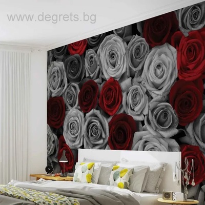 Фототапет Рози червено-сиви l
