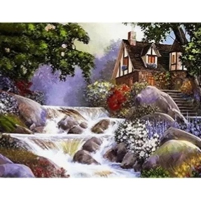 Красива къща до водопада 40/40 см