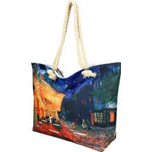Linea Moda Veľká plážová taška v maľovanom dizajne modrá HB005