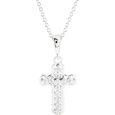 Gemmax Řetízek s křížkem z bílého zlata se zirkony GLSWB-01014-39271