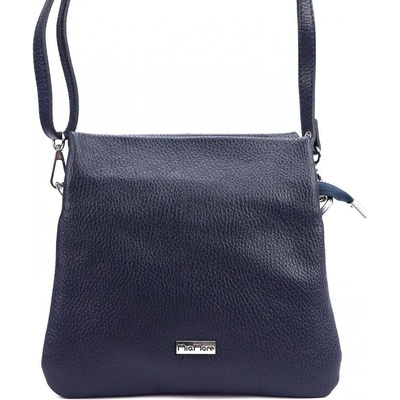 MiaMore kožená crossbody dámská kabelka se třemi oddíly tmavě modrá