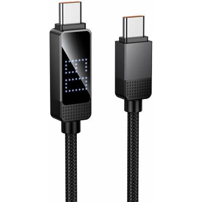 Hoco U154 Matrix USB-C / USB-C nabíjecí 60W 3A s displejem 1,2m černý
