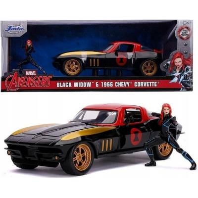 Jada Marvel Black Widow Corvette 1966 Chevrolet 1:24