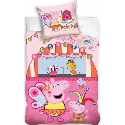 TipTrade bavlna obliečky Prasiatko Peppa Bábkové divadlo 140x200 70x90