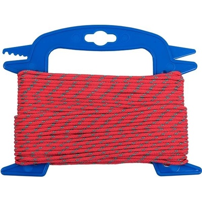 PP pletená šnůra 16pramenná, 3mmx20m, červená/zelená, navíječ