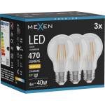 Mexen Vintis 3x LED филаментна крушка E27, A60, 4W, Топла - 2700K, 470 lm, прозрачна (L150-E27-0427-00x03)