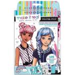 Make It Real Книжка със стикери и шаблони Make it Real - Pastel Pop, Моден дизайнер (3205) - ozone