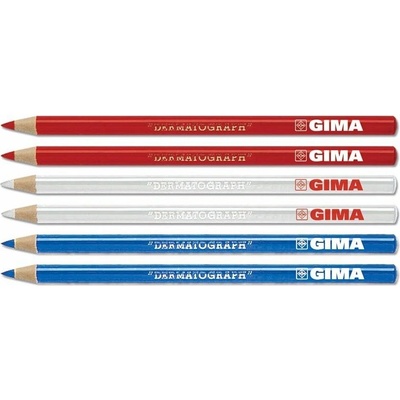 GIMA DERMOGRAPHIC PENCIL RED Sada dermografických ceruziek 6ks
