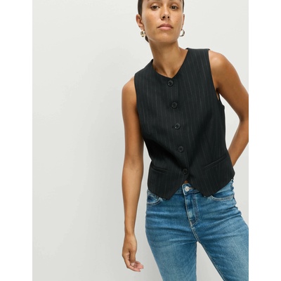 Marks & Spencer Раирана жилетка без яка Marks & Spencer тъмносин Marks & Spencer | Sin | ЖЕНИ | 18