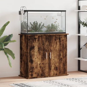 vidaXL Поставка за аквариум, опушен дъб, 81x36x73 см, инженерно дърво (833628)