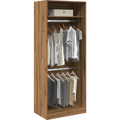 vidaXL Гардероб, дъб артизан, 80x50x200 см, инженерно дърво (3307800)