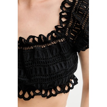 Ermanno Scervino Блуза Ermanno Scervino дамска в черно с десен D464L607RXT (D464L607RXT)