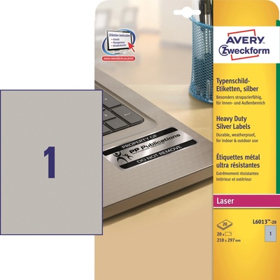 Avery Zweckform Етикети Avery Zweckform L6013-20, Металик, 1/A4, 210x297 мм, 20 листа/отгоре (L6013-20) (L6013-20)