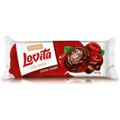 Roshen Piškóty s čerešňovým želé poliate čokoládou 135 g
