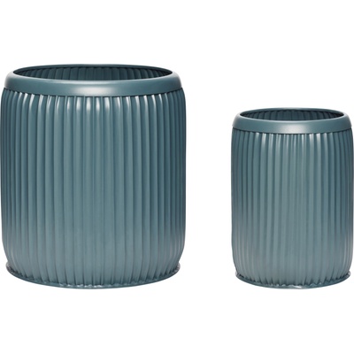 Hübsch Саксия Hübsch метална, метално, метален тъмнозелена 2 бр (390802)