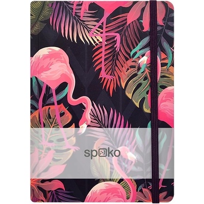 Spoko Тетрадка с линийка spoko a/5 96 страници гумена твърда корица фламинго s081511203 (s081511203)