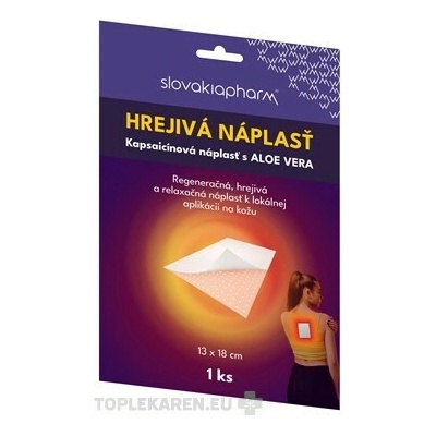 Slovakiapharm Hrejivá náplasť kapsaicínová s Aloe vera 13 x 18 cm 1 náplasť